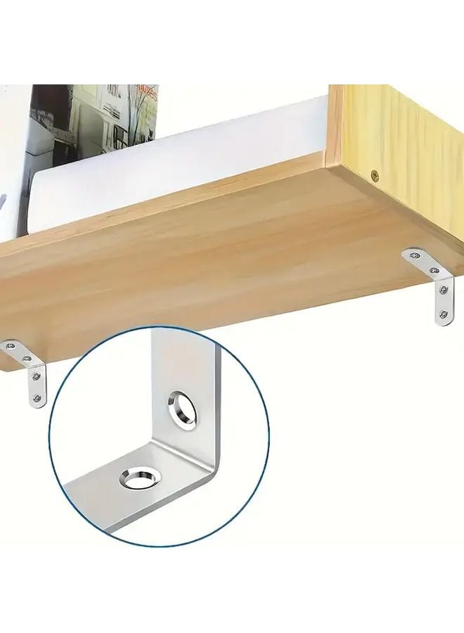 40 Pcs L Shaped Brackets With 8 Holders 32 Screws Stainless Steel Right Angle Furniture - Image 3