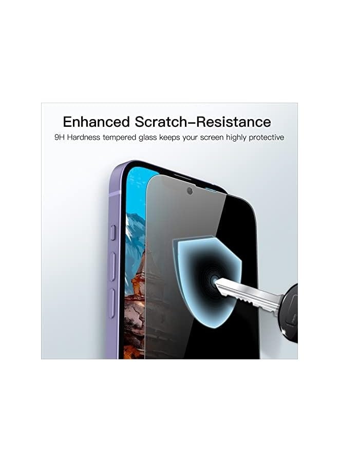Jetech Privacy Full Coverage Screen Protector for iPhone 14 Plus 6.7-Inch, Anti-Spy Tempered Glass Film, Edge to Edge Protection Case-Friendly, 2-Pack - Image 5