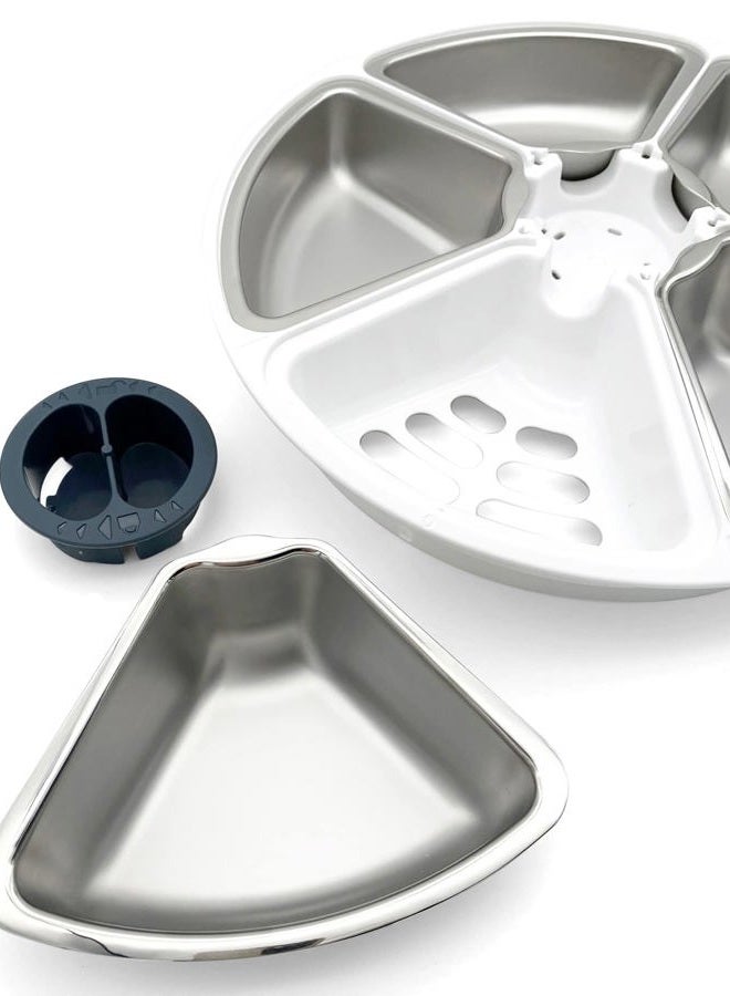 Cat Mate Replacement Bowl with Stainless Steel Inserts for The Five-Meal Automatic Pet Feeder - Image 2