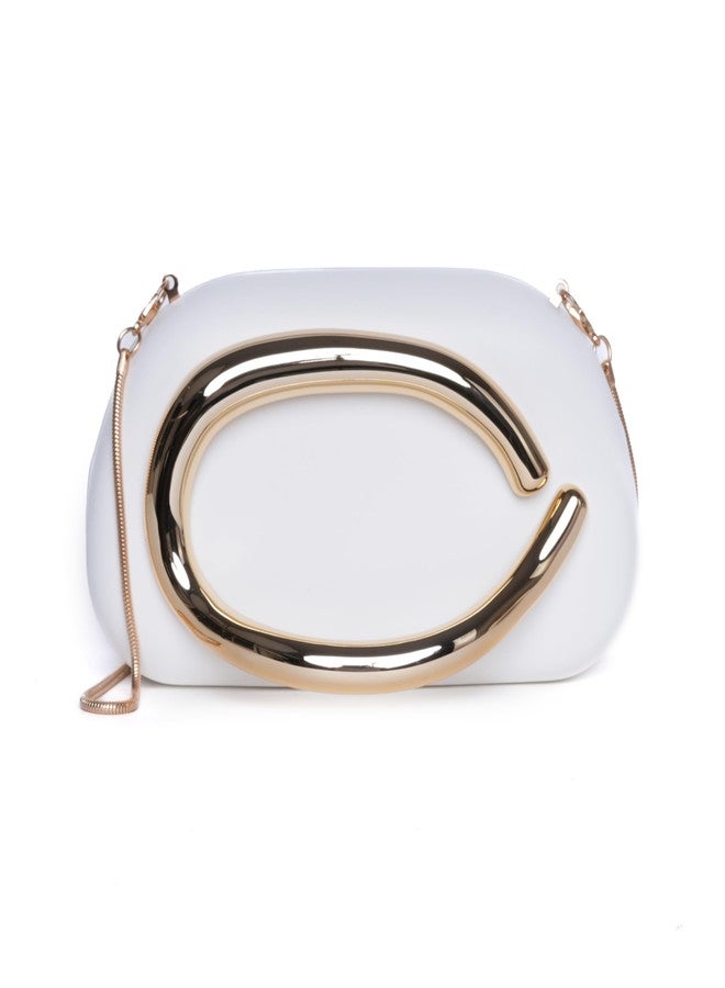 SANTORINI Clutch for women | Glossy Series Faux Leather Clutch (White) - Image 1