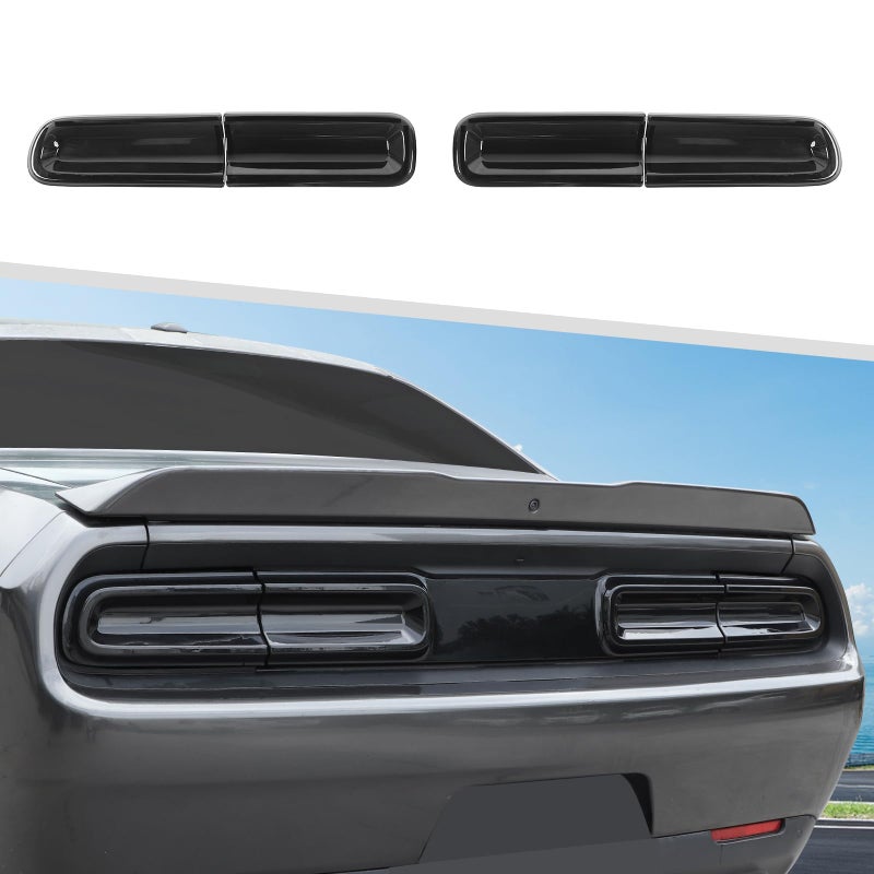 Jimen 4PCS Tail Light Cover Trim Compatible with Dodge Challenger 20152023