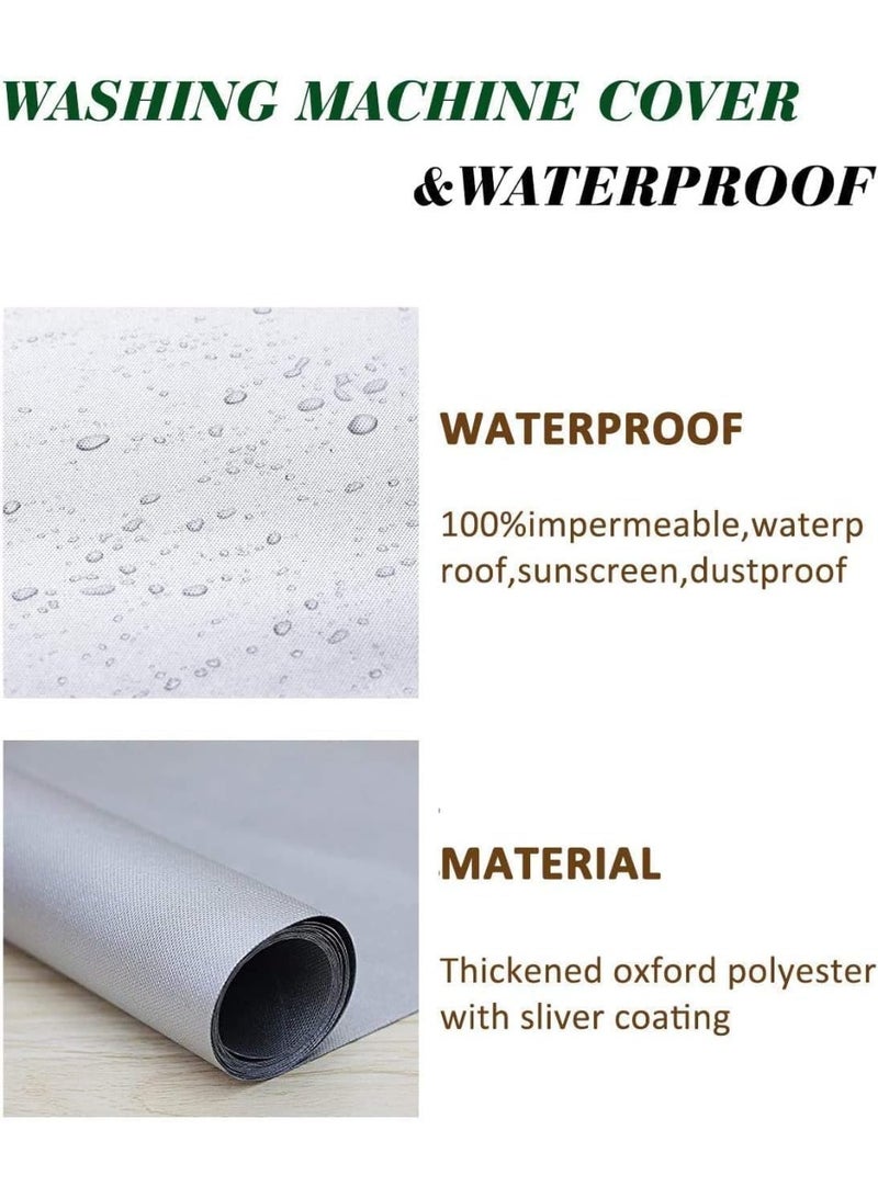 FALAHOM غطاء غسالة ومجفف ملابس أوكسفورد فولاذي بالكامل من FALAHOM، غطاء مقاوم للماء ومقاوم لأشعة الشمس والغبار، غطاء سميك للغسالة/المجفف الأمامي - Image 5