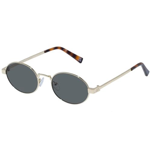 Le Specs Poseidon Deux Sunglasses - Gold Khaki, Round, Unisex, Contemporary 90s Style - Image 1
