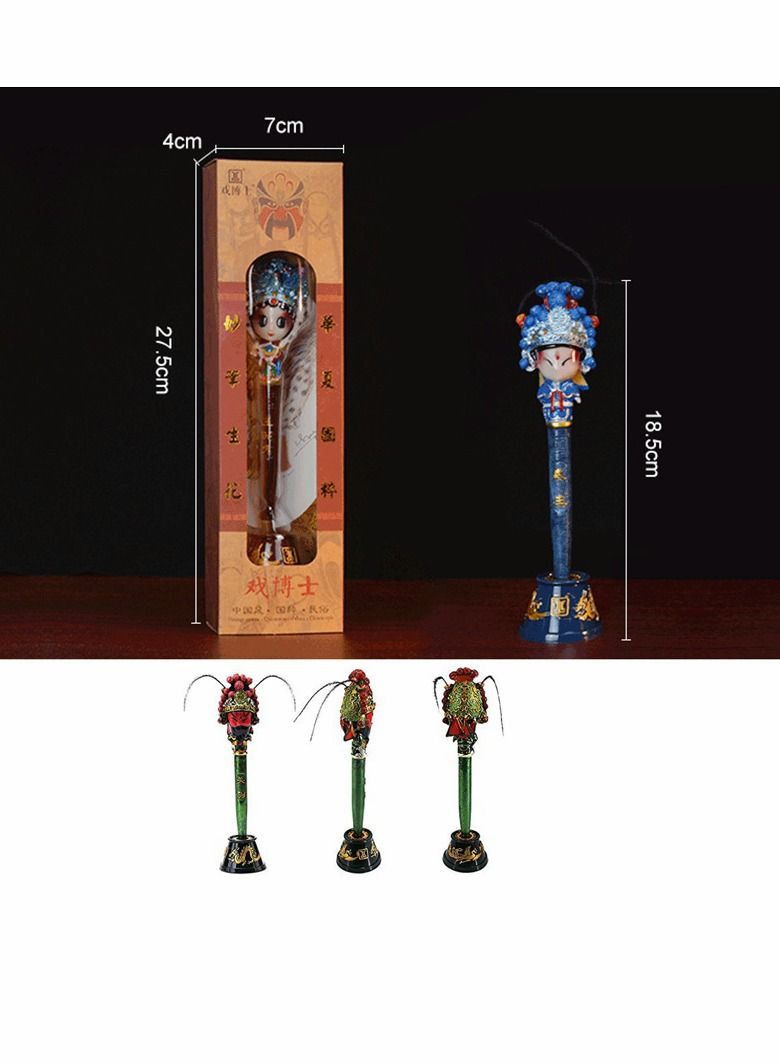 Y&D 0.5 Funny Ballpoint Pens Peking Opera Mask Gel Pen Cute Kawaii Chinese Cartoon Drama Character Decorative Smooth Writing for School Office Home (Guan Yu) - Image 3