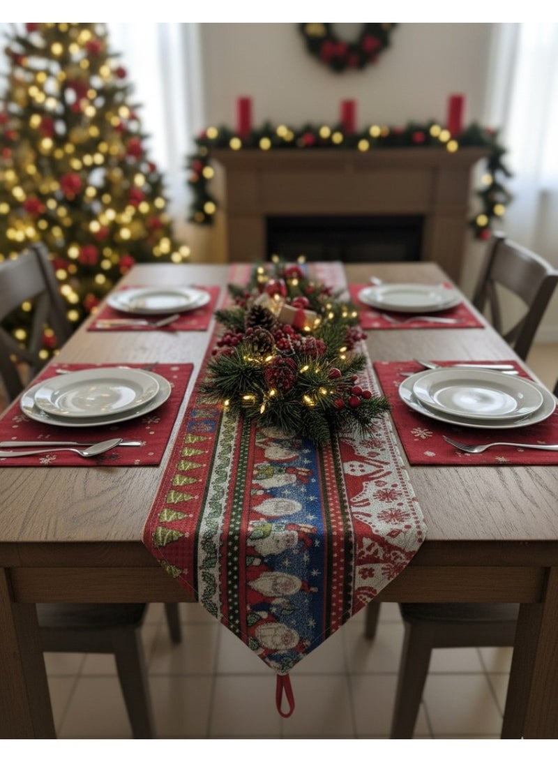 مفرش منتصف السفرة الفاخر لأجواء الكريسماس مع تصاميم عيد الميلاد المختلفه متعدد الاشكال - Image 1