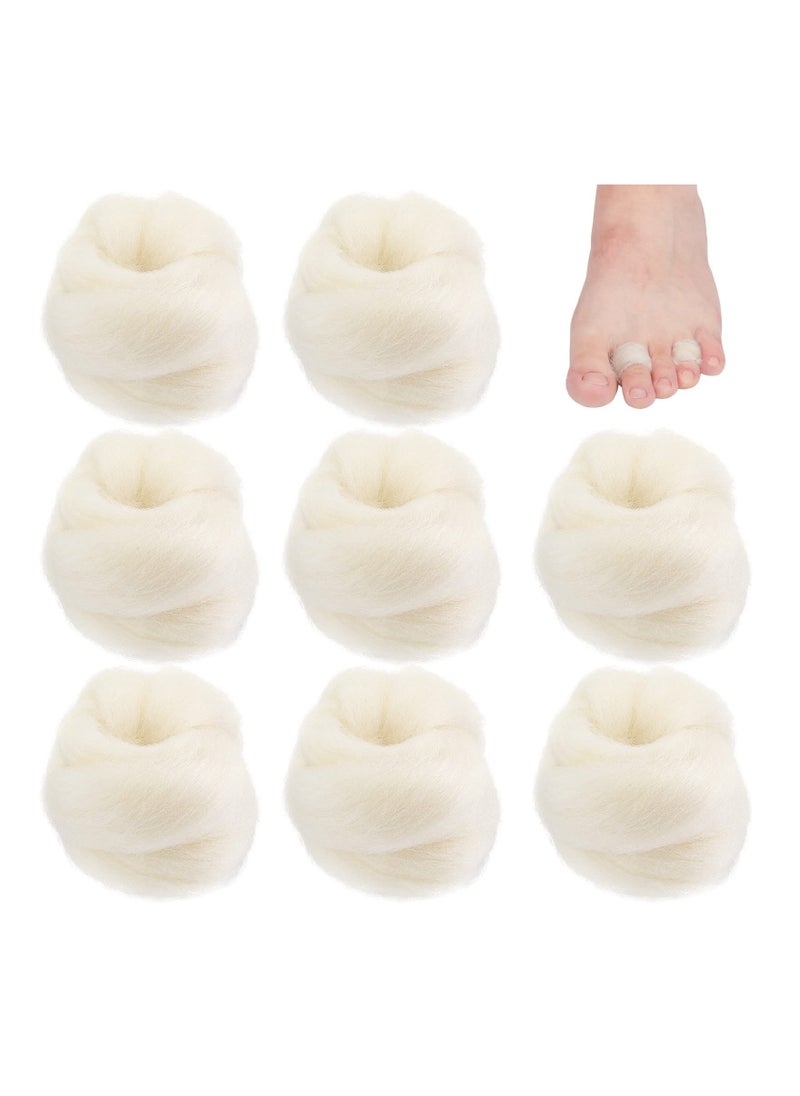 Lambs Wool for Toes Soft Feet Cushion Toe Separator Lambs Wool Corn Cushion Pads Blister Prevention Bunions Callus Remover Cushions Hammer Toe Relief for Shoes or Feet, 3/8 oz (8 Pcs) - Image 1