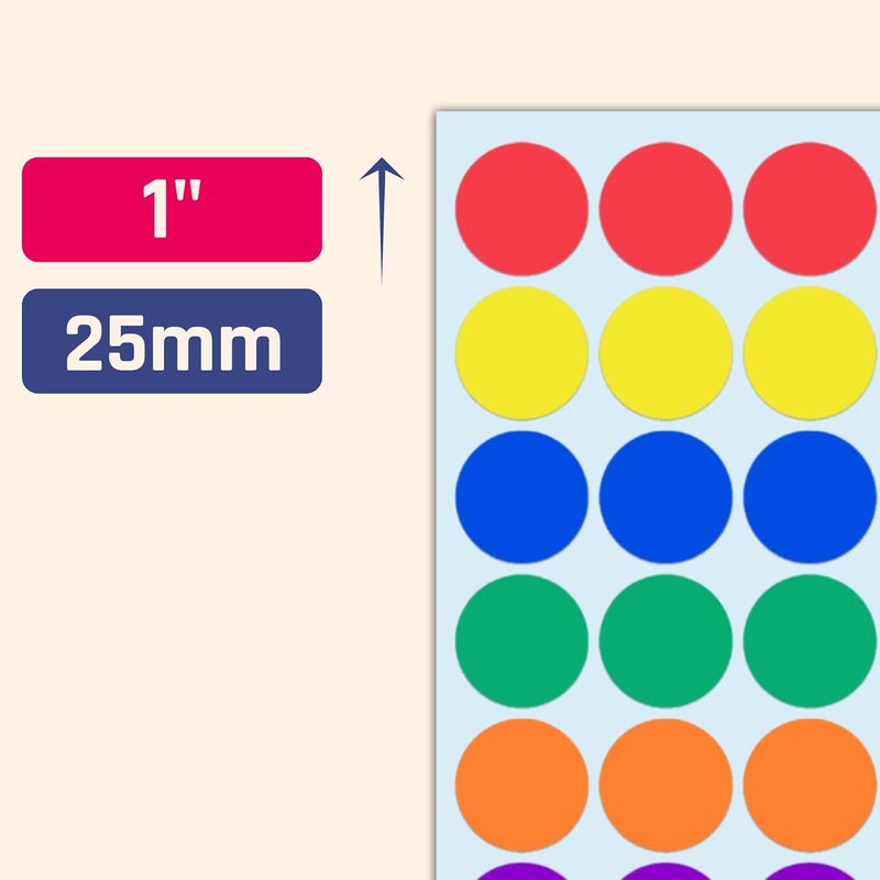 TownStix 1000 Pack 1 inch  Colored Round Circle Dot Stickers Garage Yard Sale Price Stickers  8 Colors - Image 2