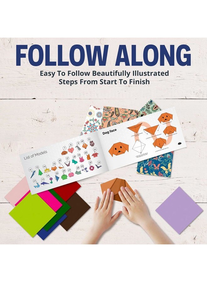 KOOL KRAFTS Origami Paper - 100 Origami Paper Kit - Set Includes, 100 Sheets 20 Colors 6x6, Origami Book 25 Easy Colored Projects, Kids Crafts, Christmas Gifts for boys 8-12 - Image 4