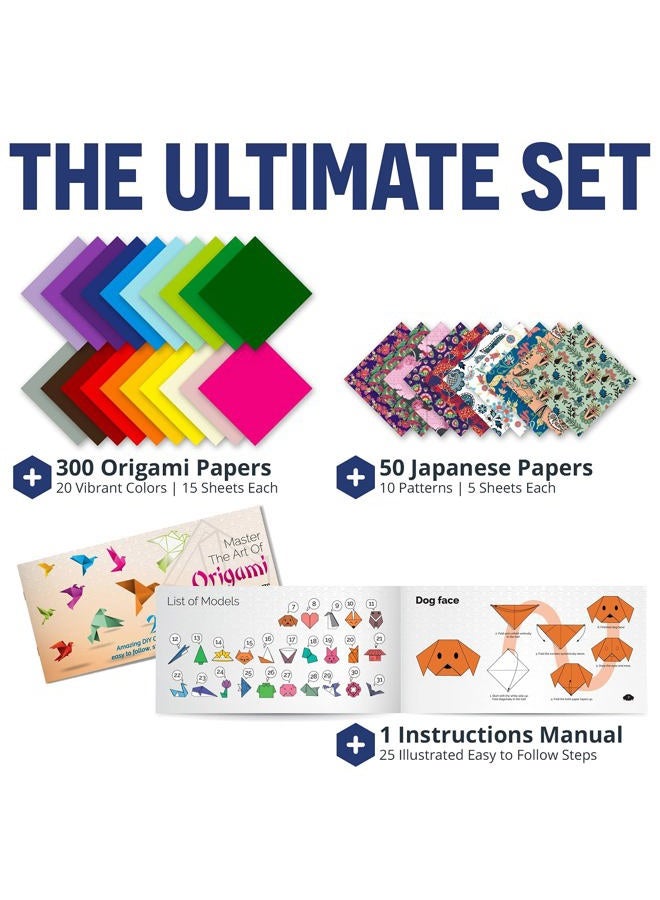 KOOL KRAFTS Origami Paper - 100 Origami Paper Kit - Set Includes, 100 Sheets 20 Colors 6x6, Origami Book 25 Easy Colored Projects, Kids Crafts, Christmas Gifts for boys 8-12 - Image 2