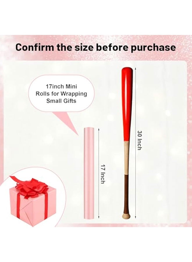 Pink Wrapping Paper Roll 17 In X 9.8 Ft Solid Matte Gift Wrapping Paper with Pearly Shiny for Baby Shower,Wedding, Bridal Shower,Anniversary,Birthday,Christmas,Holiday - Image 3