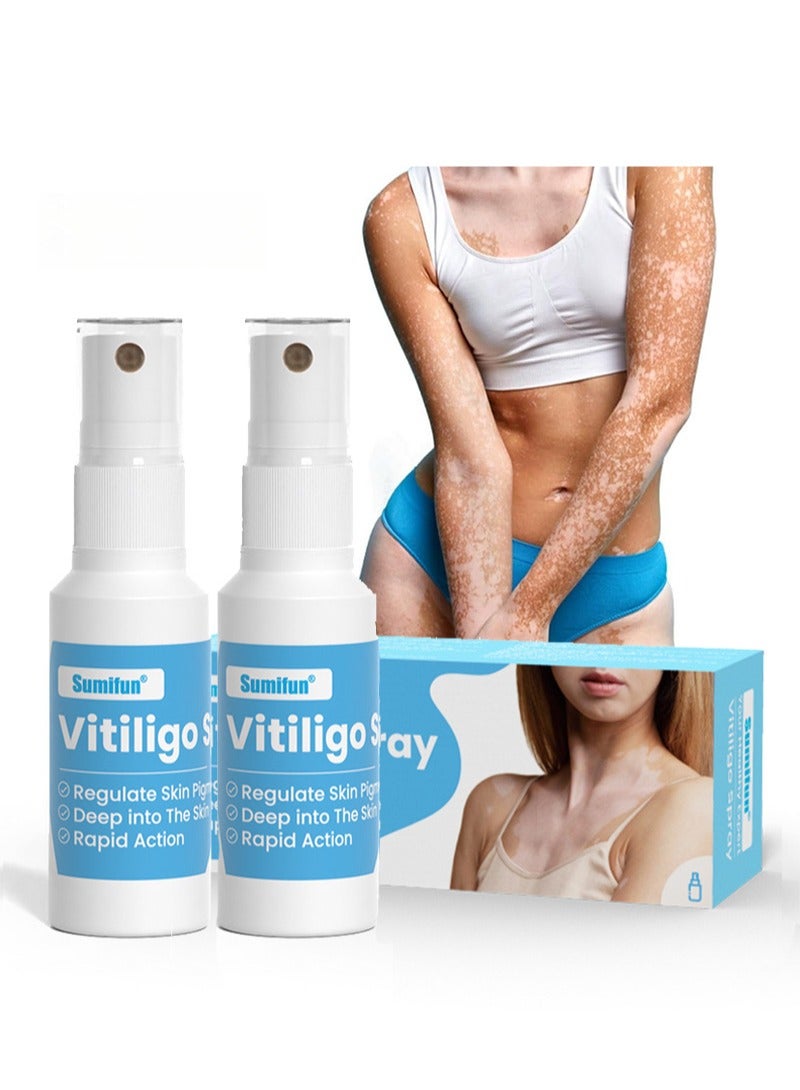 سوميفون بخاخ البهاق، علاج مرطب لإصلاح البشرة، للبقع البيضاء، النمش، بقع العرق، خلاصة للعناية بالبشرة لتحسين لون البشرة، وتعزيز صحة البشرة وتغذيتها (30 مل + 30 مل) - Image 1