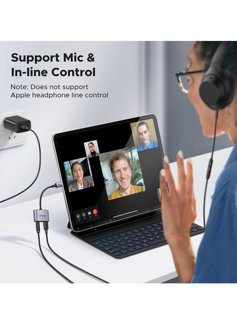 Ugreen UGREEN USB C To 3.5mm Audio Adapter USB C Headphone Adapter Jack and Charger Type C to Aux Dongle Compatible with iPad Pro 2022,Air 5,Samsung Galaxy S23/S23+/S23 Ultra/S22,Note 20,Tab S7 Redmi Pad  - Image 5