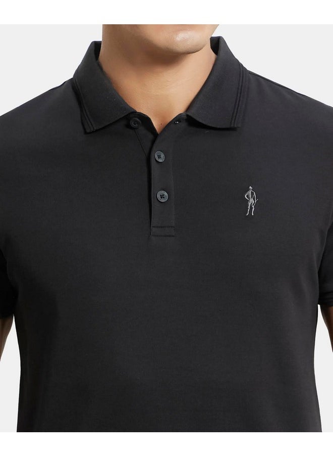 JOCKEY - Jockey Men's Solid Regular Fit Half Sleeved Polo T-Shirt (3912_Pack of 1_Black XXL) - Image 1