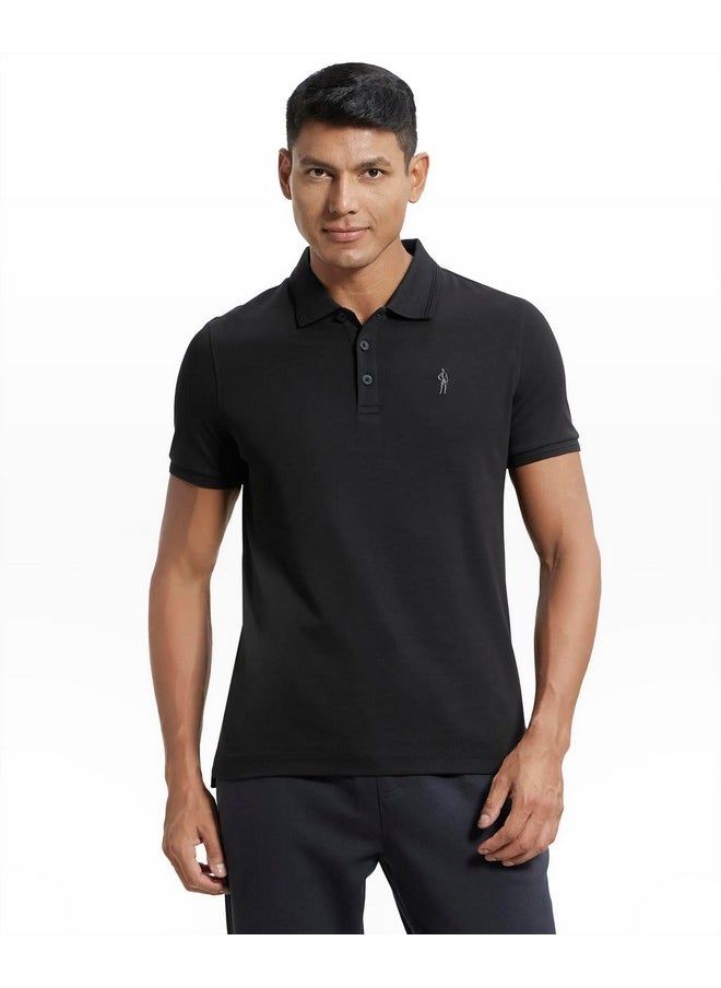 JOCKEY - Jockey Men's Solid Regular Fit Half Sleeved Polo T-Shirt (3912_Pack of 1_Black XXL) - Image 1