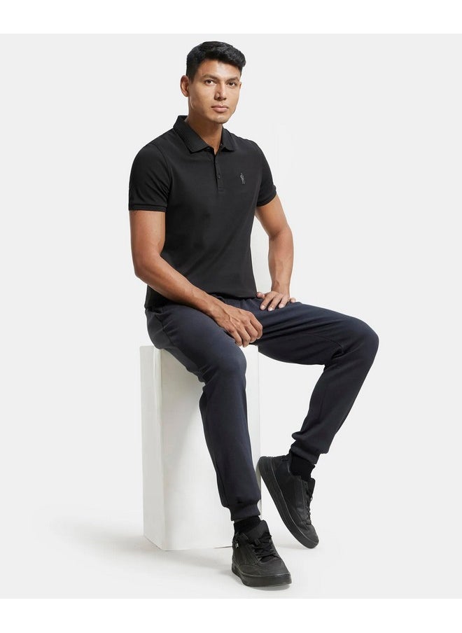JOCKEY - Jockey Men's Solid Regular Fit Half Sleeved Polo T-Shirt (3912_Pack of 1_Black XXL) - Image 1