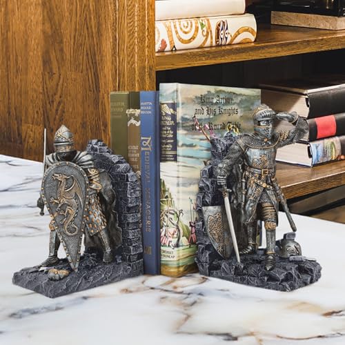 Design Toscano Arthurian Knight BookendsGrey Stone8 Inch Set of Two - Image 3