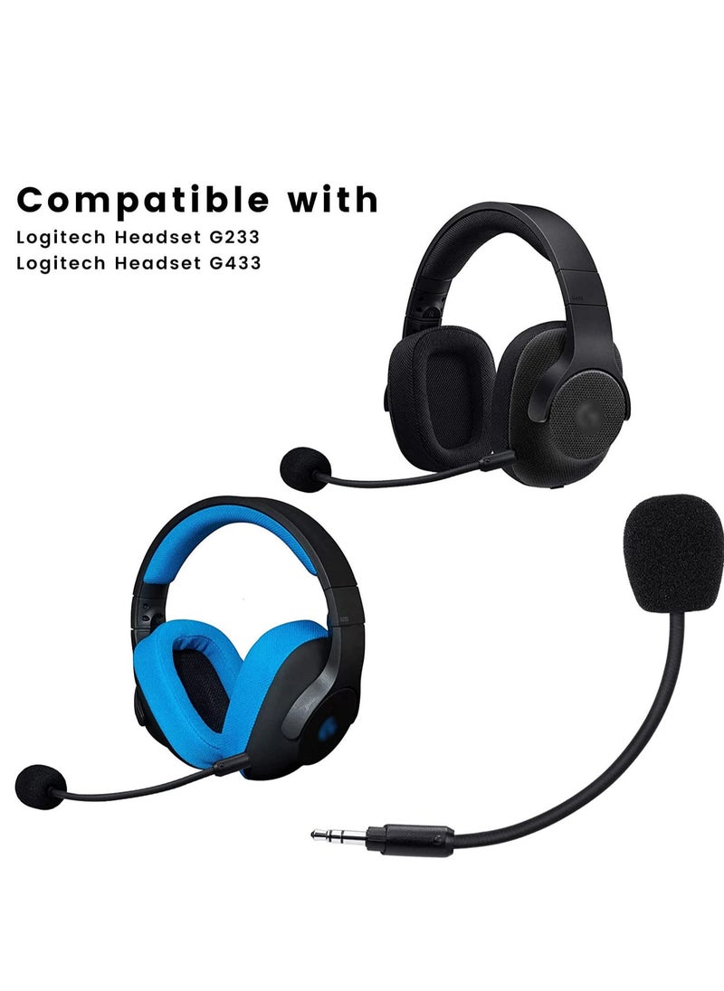 VKL - Mic Replacement for Logitech G433 / G233 Wired Gaming Headsets, 3.5mm Detachable Unidirectional Game Boom Microphon - Image 1
