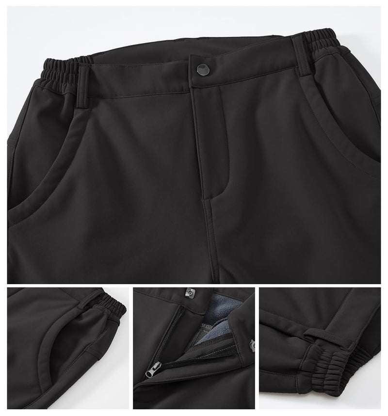 Gopune Women's Waterproof Windproof Outdoor Hiking Snow Ski Insulated Pants (Black,XL) - Image 4