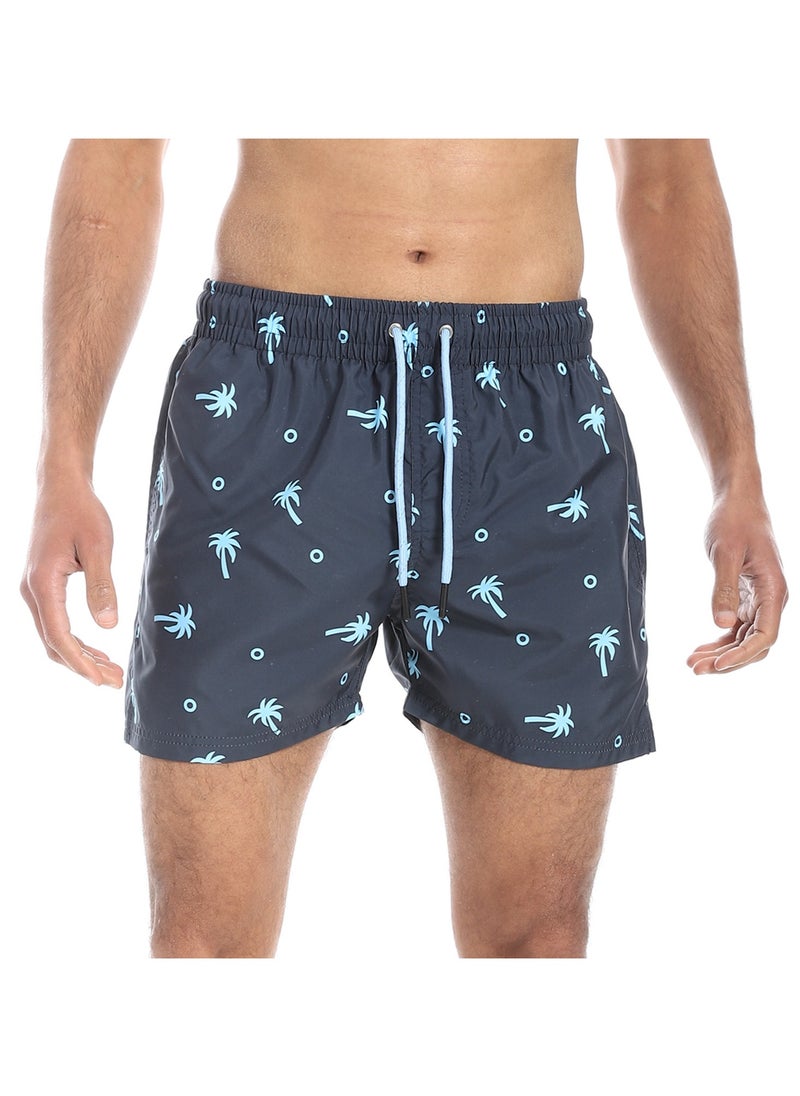 بافون Elastic Waist with Drawstring Swim Shorts - Shades of Blue  - Image 1