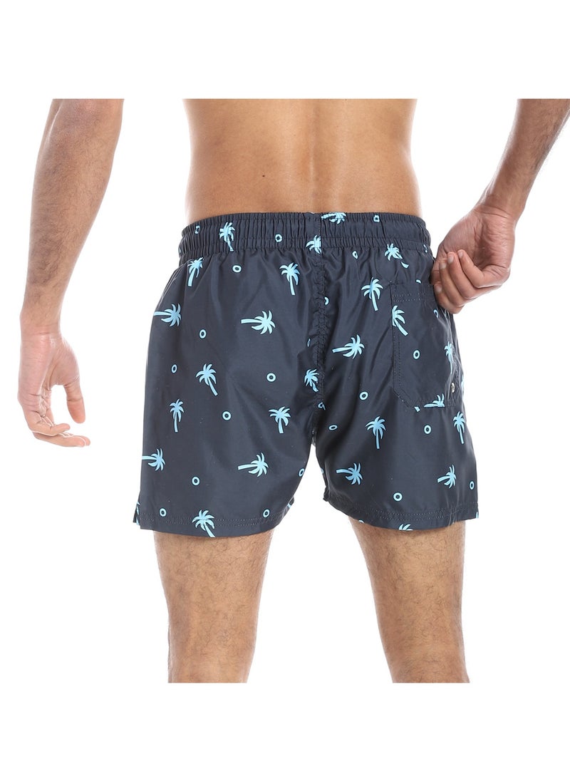 بافون Elastic Waist with Drawstring Swim Shorts - Shades of Blue  - Image 3