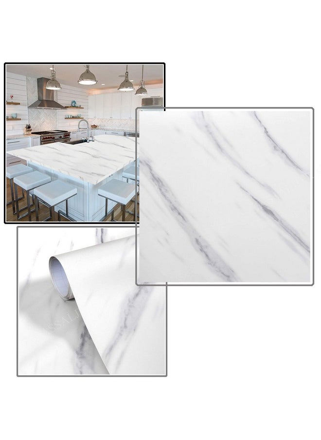 FUSION - Graphix White Granite Look Marble Gloss Film Vinyl Self Adhesive Counter Top Peel And Stick Door Wardrobe Wall Papers Wall Decal M2 (12X100) - Image 1