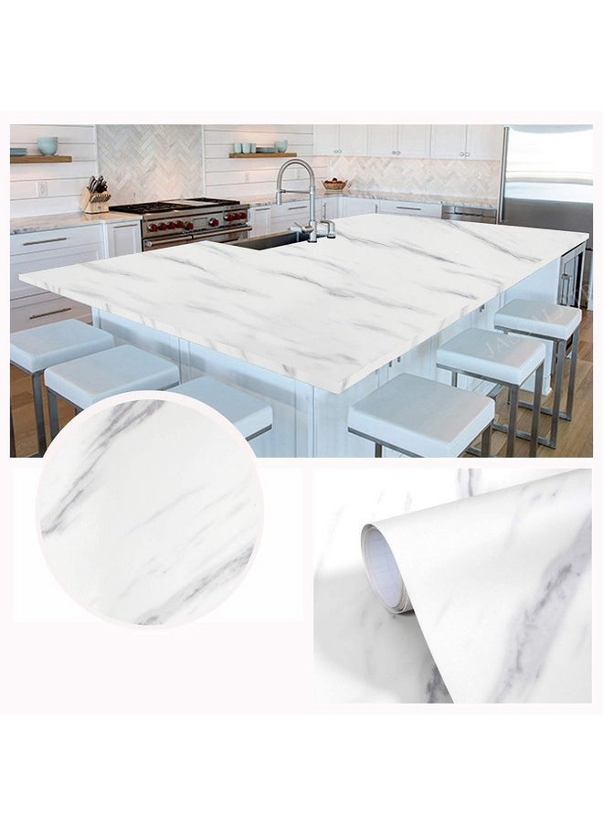FUSION - Graphix White Granite Look Marble Gloss Film Vinyl Self Adhesive Counter Top Peel And Stick Door Wardrobe Wall Papers Wall Decal M2 (12X100) - Image 1