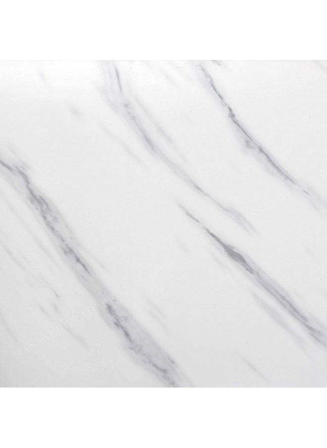 FUSION - Graphix White Granite Look Marble Gloss Film Vinyl Self Adhesive Counter Top Peel And Stick Door Wardrobe Wall Papers Wall Decal M2 (12X100) - Image 1