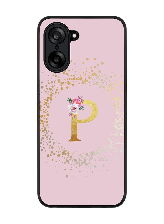 Stylizedd For OnePlus Nord CE5 / Ace 5 Racing Case,Slim fit Camera Protection, Shockproof Thin Phone cover  - Custom Monogram Floral - P  (Pink )