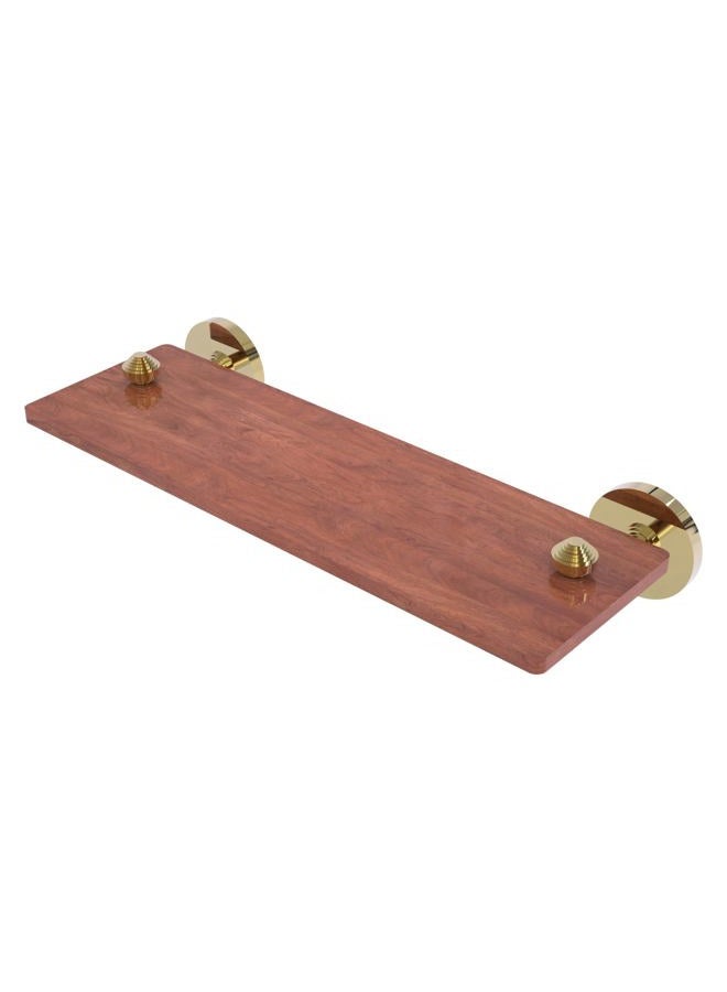 Allied Brass SB-1-16-IRW South Beach Collection 16 Inch Solid IPE Ironwood Wood Shelf, Unlacquered Brass - Image 1