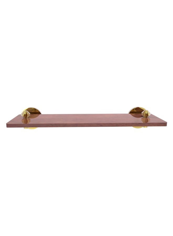 Allied Brass SB-1-16-IRW South Beach Collection 16 Inch Solid IPE Ironwood Wood Shelf, Unlacquered Brass - Image 2