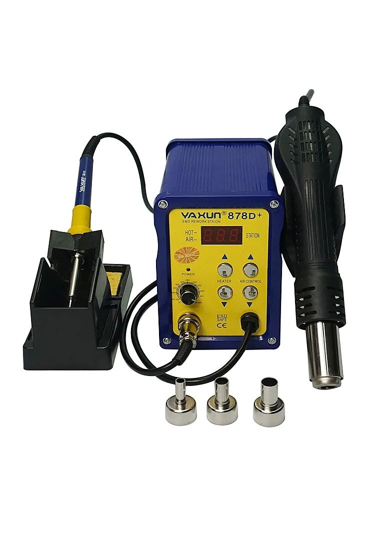 Yaxun YAXUN YX-878D+ 2 In 1 SMD Hot Air and Soldering Station 220V/110V BGA Rework Station Automatic Rework Station  - Image 1