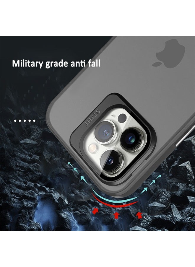 Winla - iPhone 15 Pro Case, Built-in Camera Len Protector Stand Ultra Slim Scratch-Resistant Anti-Fingerprint  Anti-Yellow&Anti-drop Back Classic Kickstand Holder Cover for iPhone 15 Pro - Image 1