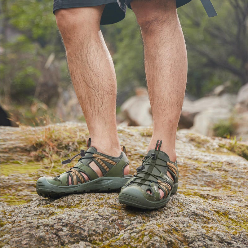 CAMEL CROWN Men's Waterproof Hiking Sandals Closed Toe Water Sandals Athletic Sport Sandals Summer Sandal Beach sandals for Outdoor Green 7 - Image 2