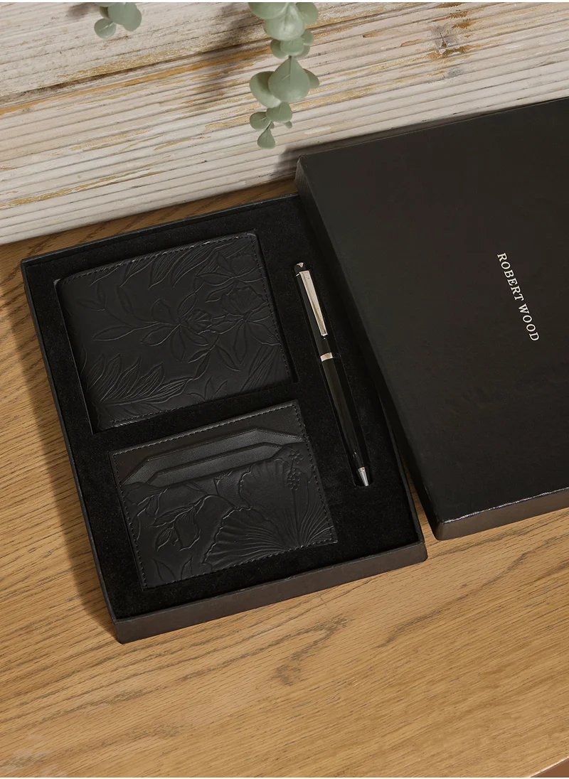 Robert Wood Wallet, Card Holder And Pen Gift Set