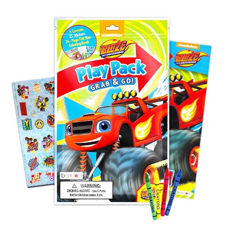 Blaze and The Monster Machines Coloring and Activity Book with Mini Cars Coloring Book with Stickers (Blaze Party Supplies) - Image 2