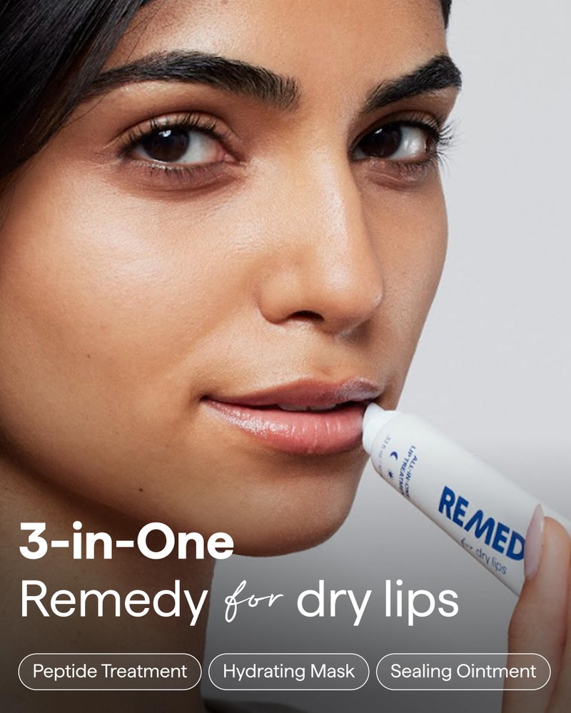 Remedy علاج الشفاه الجافة - بلسم شفاه مرطب وشفائي مع السيراميدات، الببتيدات، والدايميثيكون - يصلح الشفاه الجافة والمتشققة - بواسطة طبيب الجلدية الدكتور شاه - Image 2