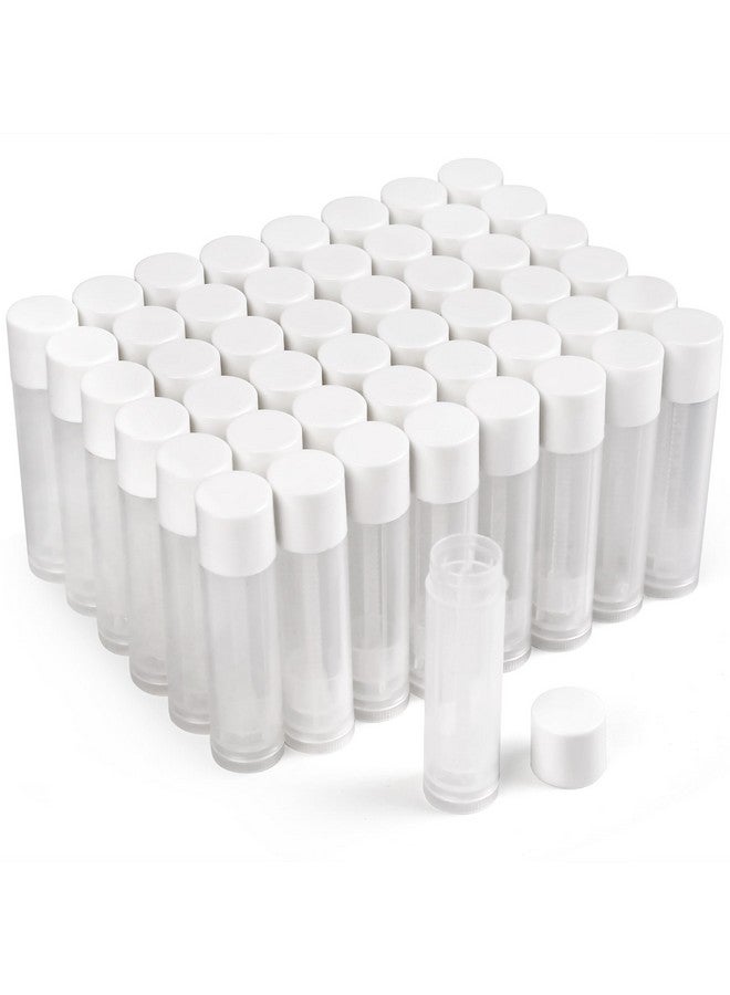 LotFancy أنابيب بلسم الشفاه فارغة 60 قطعة 5.5 مل (0.316 أونصة) حاويات بلسم شفاه شفافة مع أغطية بيضاء خالية من BPA وغير قابلة للتسرب قابلة لإعادة التعبئة - Image 1