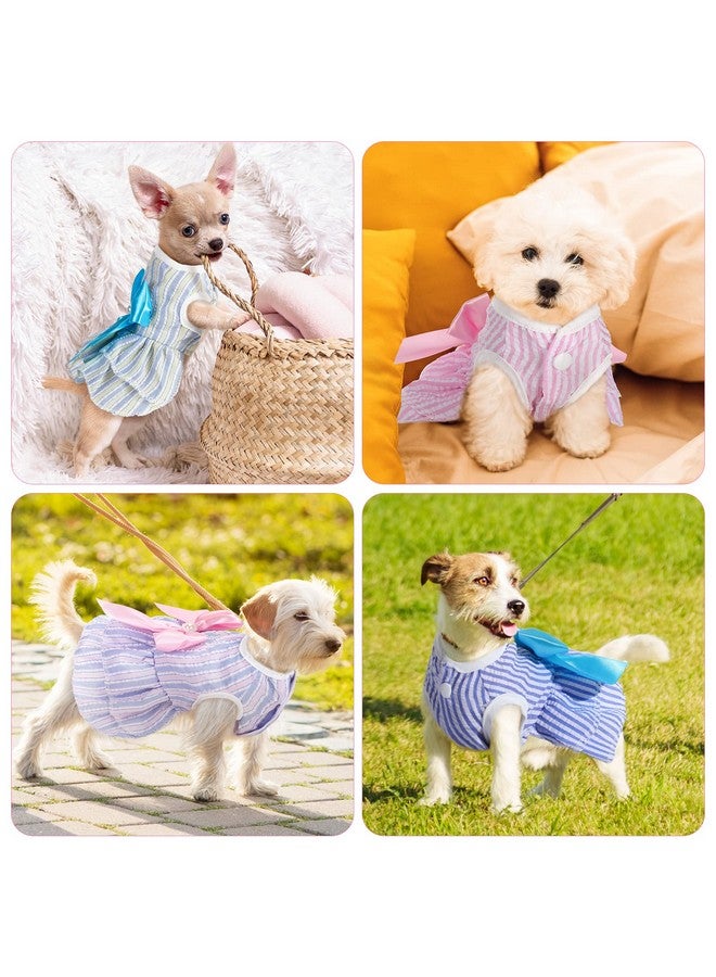 Reginary 4 Pieces Dog Dresses Dogs Puppy Clothes Summer Princess Pet Dresses Girl Female Doggie Tutu Skirt Apparel for Chihuahua Yorkies Pup Cat Outfit(X-Small) - Image 4