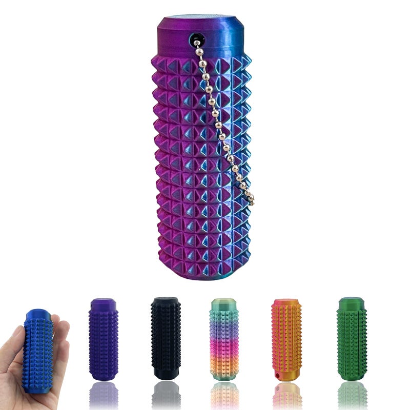 Deiviko Little Ouchies Fidget Portable Stim Tool Pocket Mini Fidget Toy for Adults Pain Stim Fidget 3D Printed Venting Key Pendant Spiky Grippie Stim Keychain for Anxiety Relief Positive Novelty Gifts - Image 3