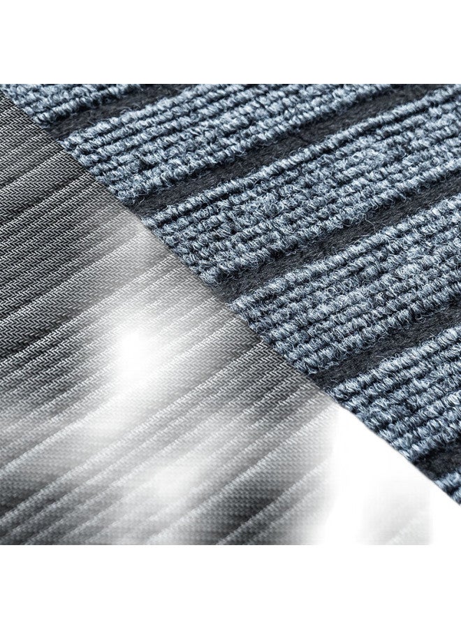 JD.com حصيرة مدخل مخططة من جينغزاو، للاستخدام المنزلي، قابلة للتقطيع، مزيلة للغبار، غير قابلة للانزلاق، ماصة للماء، رمادية، 80*120 سم - Image 3