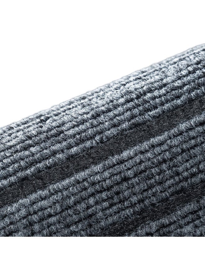 JD.com حصيرة مدخل مخططة من جينغزاو، للاستخدام المنزلي، قابلة للتقطيع، مزيلة للغبار، غير قابلة للانزلاق، ماصة للماء، رمادية، 80*120 سم - Image 2