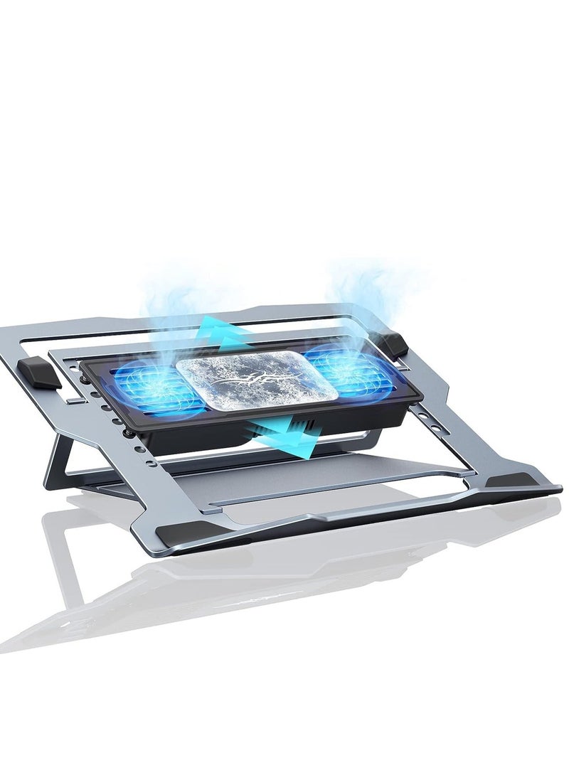 Laptop Stand, Adjustable Cooling Pad, Aluminum Cooler Stand for Desk, Multi-Angle Compatible with MacBook Air Pro, All Notebooks 10-15.6 - Image 1