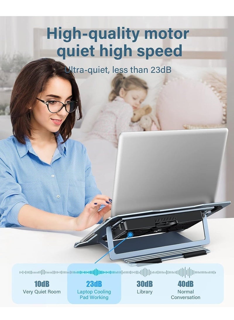 Laptop Stand, Adjustable Cooling Pad, Aluminum Cooler Stand for Desk, Multi-Angle Compatible with MacBook Air Pro, All Notebooks 10-15.6 - Image 3