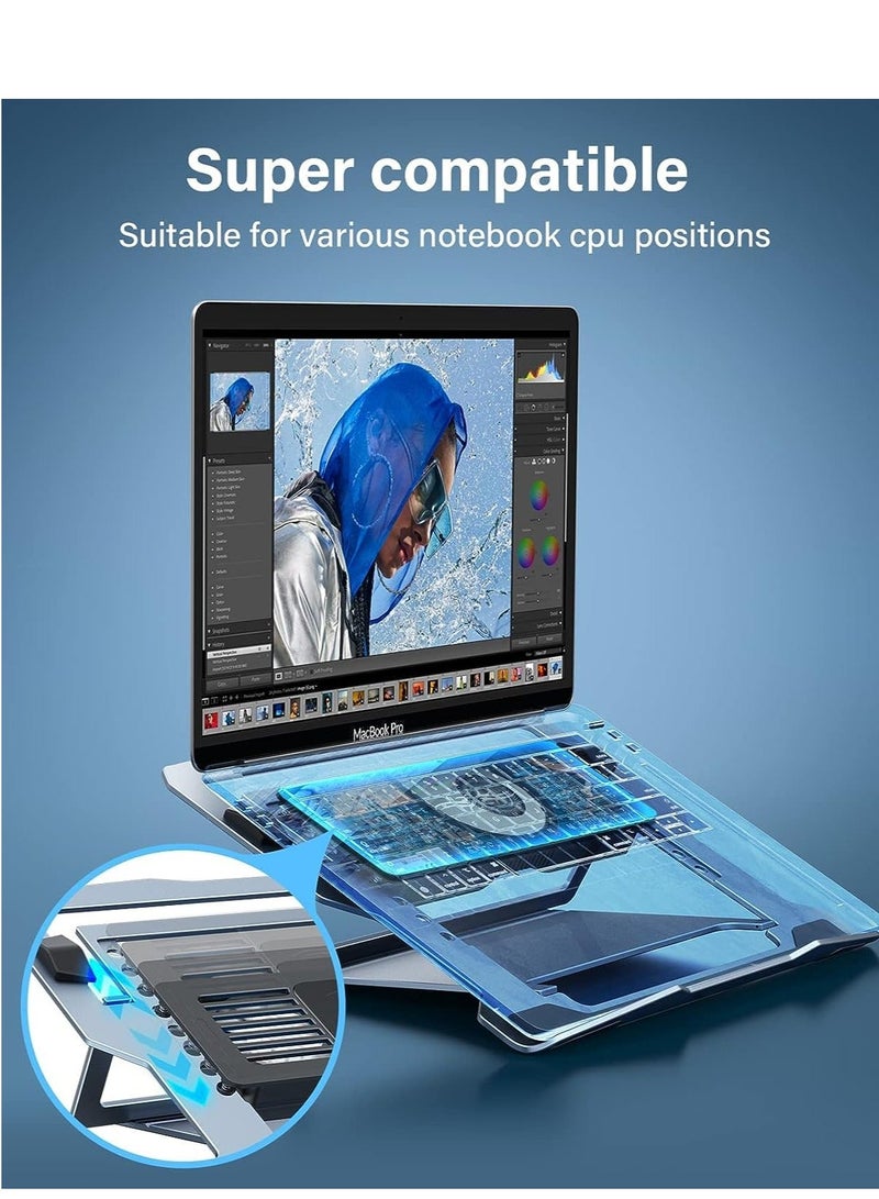 Laptop Stand, Adjustable Cooling Pad, Aluminum Cooler Stand for Desk, Multi-Angle Compatible with MacBook Air Pro, All Notebooks 10-15.6 - Image 5