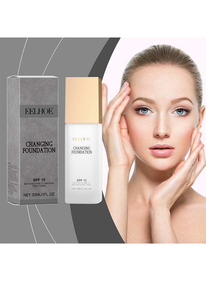 EELHOE warm-toned liquid foundation, concealer cover cream, warm skin liquid foundation, base makeup for women and girls, nude moisturizing concealer - Image 2