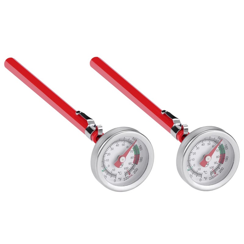 efengcook 2 Pack Instant Read Pocket Milk Frothing Thermometer with1 inch Dial 5 inch Probe Clip,Best Instant Read Food for The Coffee Drinks,Chocolate Milk Foam (Color Dial) - Image 4