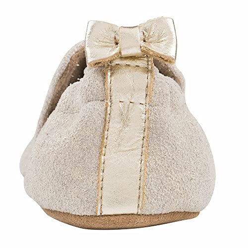 Robeez Baby Girls and Unisex Soft Soles Slip-Resistant Crib Shoes Slippers Moccasins for Infant and Toddler - Gold Shimmer - 0-6 Months - Image 5