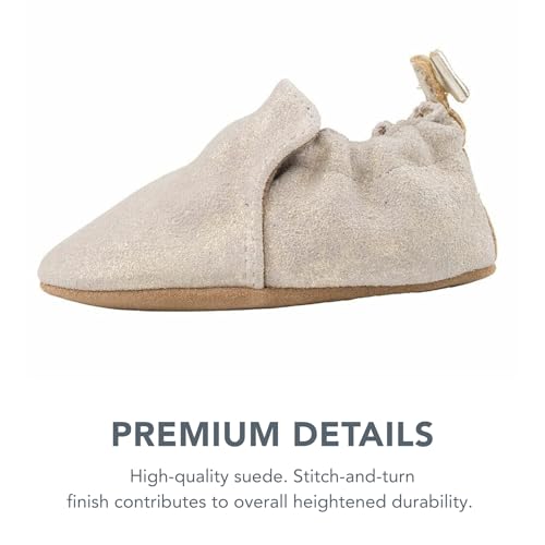 Robeez Baby Girls and Unisex Soft Soles Slip-Resistant Crib Shoes Slippers Moccasins for Infant and Toddler - Gold Shimmer - 0-6 Months - Image 4