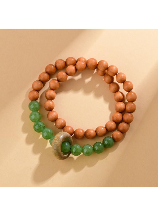 Natural Mountain Sandalwood Bodhi Round Beads Old Beads Bamboo Double Circle Multi-circle Bracelet Plate Playing Buddha Beads Bracelet 