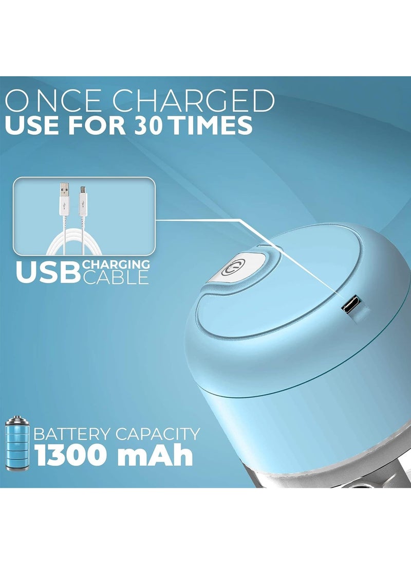 عربست مفرمة الثوم الكهربائية، مفرمة صغيرة لاسلكية مع شحن USB قابل للشحن، شفرة من الفولاذ المقاوم للصدأ 304، سعة 250 مل، مفرمة طعام كهربائية صغيرة محمولة للثوم والزنجبيل والبصل واللحوم  - Image 4